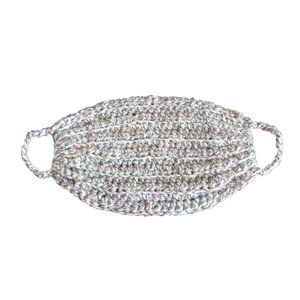 Brown & White Handmade Crochet Face Mask